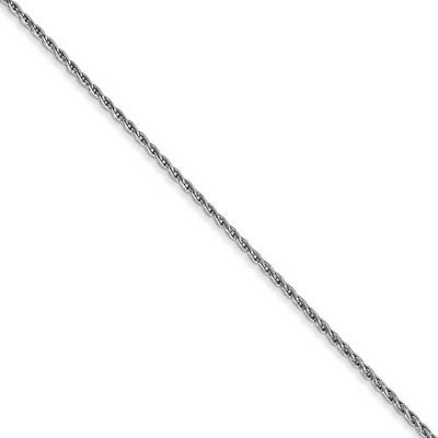 Black Bow Jewelry 1mm 14k White Gold Solid Round Parisian Wheat Chain Necklace