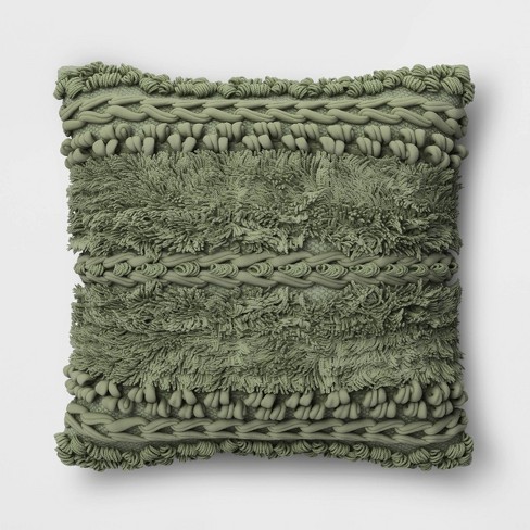 Modern Tufted Square Throw Pillow Summer Wheat - Threshold™ : Target