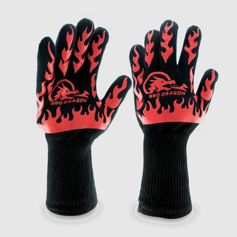 Bbq Extreme Heat Resistant Grill Gloves Black - Bbq Dragon : Target