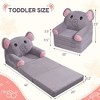 FONTOI 2-in-1 Kids Sofa Chair for Toddler, Folding Soft Baby Couch with Removable Cover, Convertible Sofa Bed to Lounger, Gray, 12.2"*7.09"*17.32" - 3 of 4