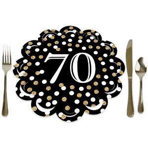 Big Dot of Happiness Adult 70th Birthday - Gold - Birthday Party Round Table Decorations - Paper Chargers - Place Setting For 12 - 1 of 4
