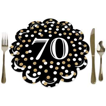 Big Dot of Happiness - Adult 70th Birthday - Gold - Birthday Party DIY Dangler Backdrop - Hanging Vertical Decorations - 30 Pieces