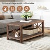 HDZNVF 47 Inch Modern Coffee Table with Storage Shelf - 3 of 4