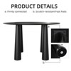 PexFix 45" Round Dining Table Kitchen Table for 4 with Arc-Shaped Edge Top and 4 Tapered Legs for Living Room Dining Room Coffee Office Sturdy Black - 4 of 4