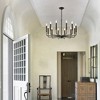 BAOURE 31.5in Black Chandelier 12 Light Modern Farmhouse Candle Style Chandelier with Adjustable Height for Dining Room Living Room Foyer - 4 of 4