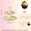Unique Bargains 2 Tier Dessert Cupcake Stand with Tiered Serving Tray for Donut Fruits Stainless Steel - 2 of 4