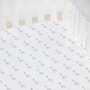 Fitted Crib Sheet Giraffe Gray - 1 of 1