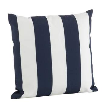 Saro Lifestyle Classic Stripe Indoor/Outdoor Toss Throw Pillow - Poly Filled, 21", Blue