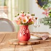 Stoneware Vase with Floral Accent - 2 of 3