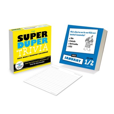 2022 Desktop Daily Calendar Super Duper Trivia - The Time Factory