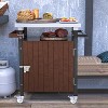 Dracelo Outdoor Grill Cart with Stainless Steel Tabletop, Storage, Patio Kitchen Island with Wheels, Hooks, and Spice Rack - 3 of 4