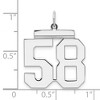 Black Bow Jewelry Sterling Silver, Athletic Collection, Large Polished Number 58 Pendant - 4 of 4