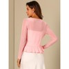 INSPIRE CHIC Women's Long Sleeves Self Tie Ruffle Mesh Casual Bolero Cardigan - 3 of 4