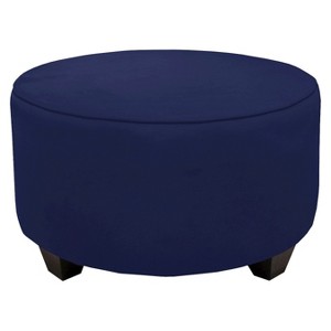 Skyline Custom Upholstered Round Cocktail Ottoman - Skyline Furniture , Velvet Blue
