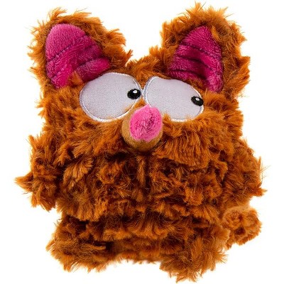 goDog PlayClean Bush Squeaky Plush Dog Toy with Odor-Eliminating Essential Oils, Chew Guard Technology - Brown, Small