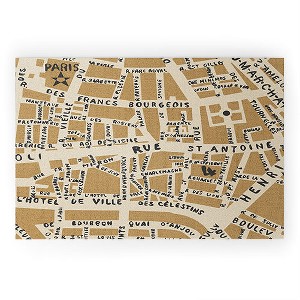 Holli Zollinger PARIS MAP RUSTIC Looped Vinyl Welcome Mat - Society6 - 1 of 4