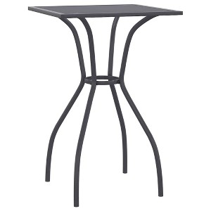vidaXL Patio Table Outdoor Bistro Table with Metal Frame Anthracite Steel Mesh - 1 of 4