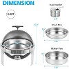 Chafing Dish Buffet Set, 6.8 QT Round Stainless Steel Roll Top Chafing Server Set, Food Warmers for Parties, 1 Pack - 2 of 4