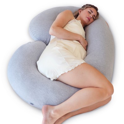155CM, Pink + Blue Pregnancy Body Pillowcase Cotton U Shape Maternity Pillow Cover 80
