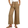 Women's Stretchy Waistband Wide Leg Cropped Pants Summer Casual and Yoga Pants - 3 of 4