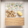 Martha Stewart 3pc Plastic Storage Organizer Bins with Light Natural Paulownia Wood Lid Clear - 3 of 4