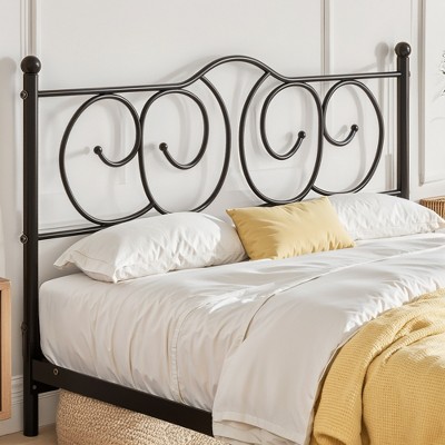 VECELO Metal Full/Queen/King Size Headboard, Modern Farmhouse Style, Easy Assembly Metal Headboard for Bedroom, Black