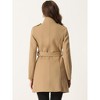 INSPIRE CHIC Women's Classic Stand Collar Zip Up Trench Coats with Belt - 3 of 4