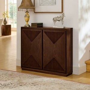 39" Slim Fluted Storage Cabinet,Mid Century Modern Sideboard Buffet,Entryway Organizer-Baofuwish - 1 of 4