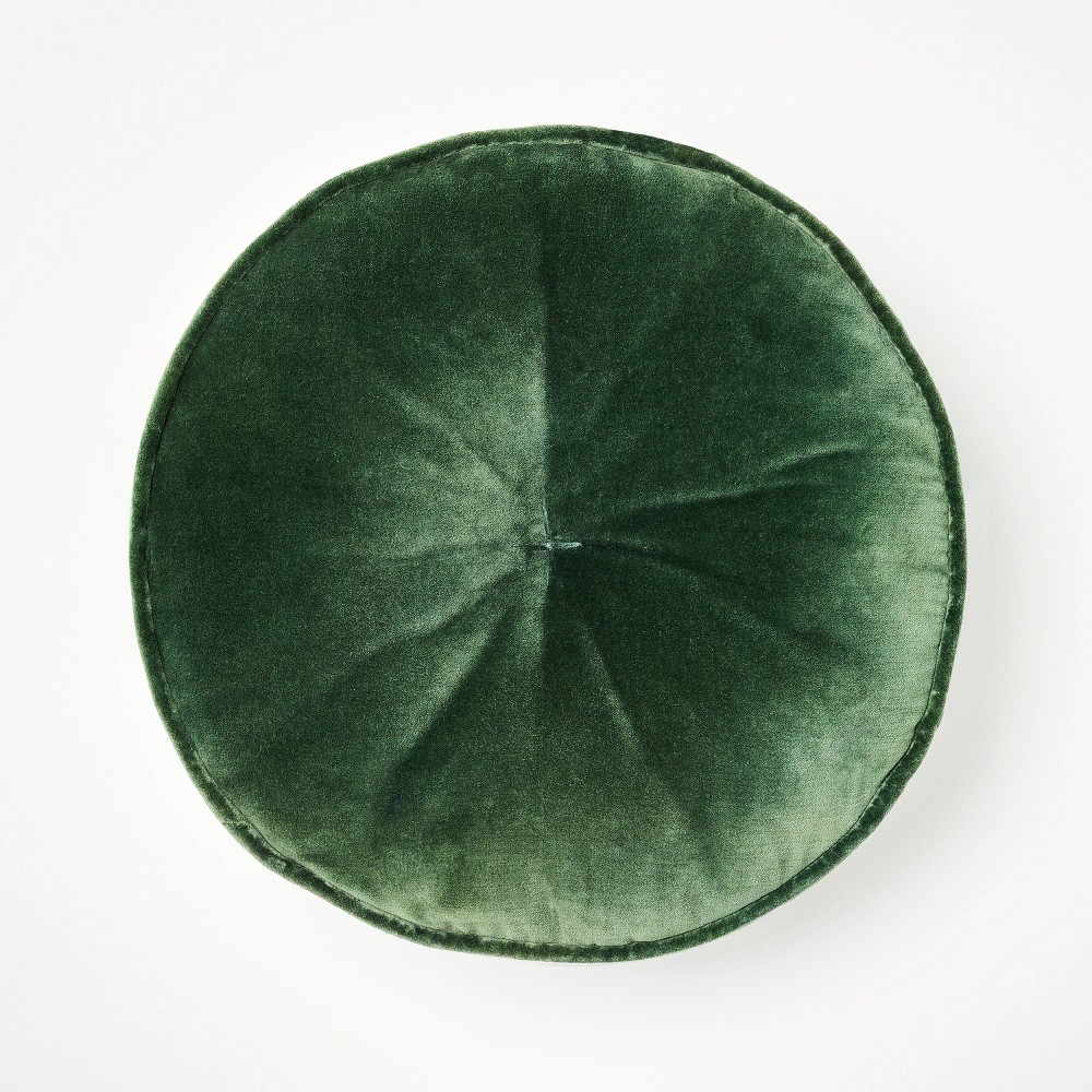 Photos - Pillow Velvet Round Throw  Moss Green - Threshold™ designed with Studio McG