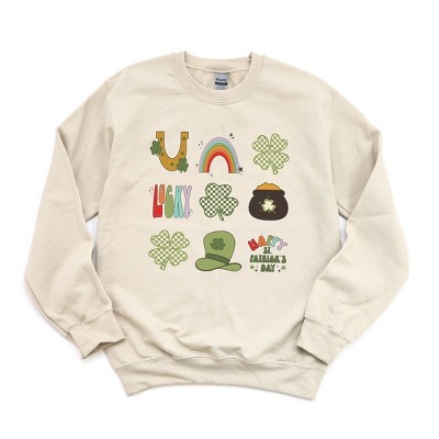 Simply Sage Market Women's Graphic Sweatshirt St. Patrick's Icons Chart