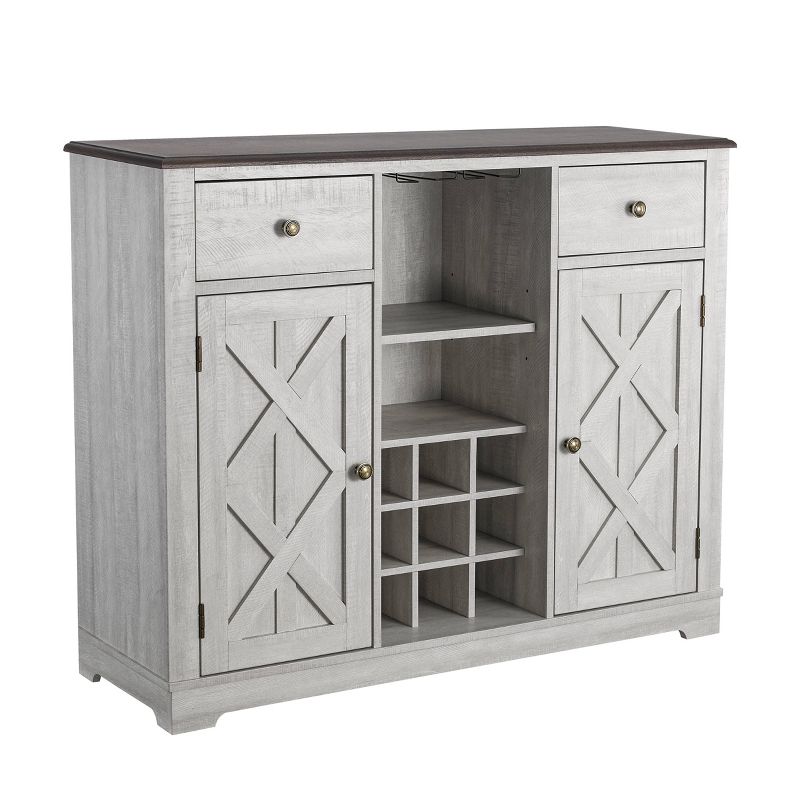 47&#34; Wood Bar Cabinet with Brushed Nickel Knobs - Home Essentials, 3 of 10