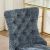 Ridstar Modern Chenille Upholstered Adjustable Swivel Home Office Chair with Metal Base-Light Blue - 3 of 4