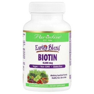 Paradise Herbs Earth's Blend Biotin Supplement, Whole Body Health, Vegan, Non GMO, Gluten Free, 90 Vegetarian Capsules - 1 of 4