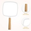 Unique Bargains Square Portable Handheld Wood Handle Vanity Cosmetic Makeup Mirror 1 Pc - 3 of 4