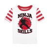 Ninja Skills Youth Boy's Red & White Striped Short Sleeve Shirt & Sleep Pants Set - 2 of 4
