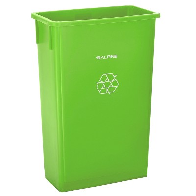 Alpine Industries Polypropylene Commercial Indoor Trash Can 23 Gallon Lime Green (477-LGRN)