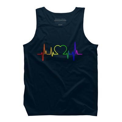 Adult Design By Humans Pride Heartbeat Rainbow By LuckyCharm99 Tank Top