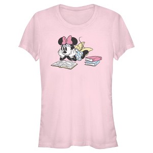 Minnie Mouse Juniors Womens Reading Books Love Short Sleeve T