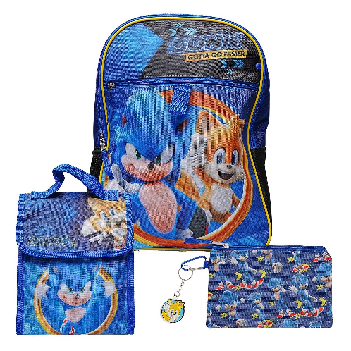 Bioworld Sonic The Hedgehog and Friends 5 Piece 16 Inch Backpack Set