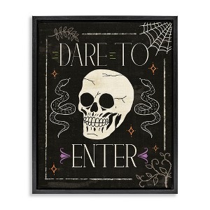Stupell Industries Dare To Enter Phrase Black Floater Framed Canvas Wall Art - 1 of 4