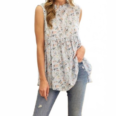 Women's Floral Babydoll Blouse - Lovely Melody