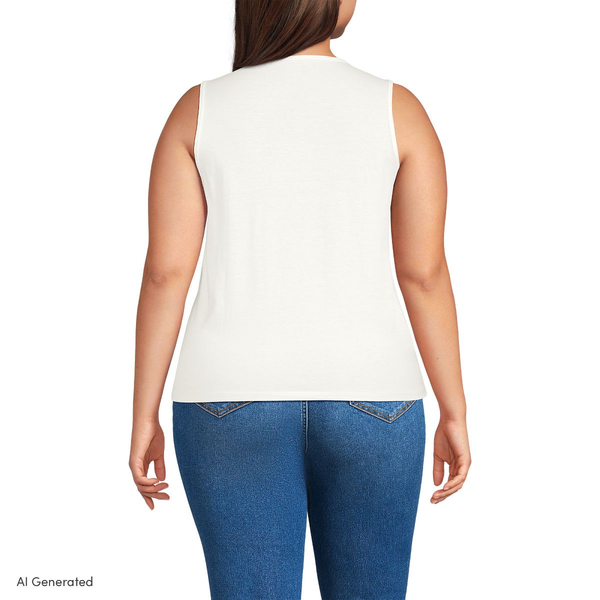 Lands' End Women's Supima Keyhole Tank - thumbnail 8