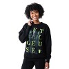 Beetlejuice Betelgeuse Scattered Name Women's Black Crew Neck Long Sleeve Sweatshirt - 2 of 4