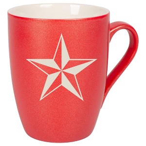 100 North Crimson Red Metallic Finish, Comfortably Fits Your Hands, New Bone China Coffee Tea Cup Mug, Nautical North Star - 1 of 1