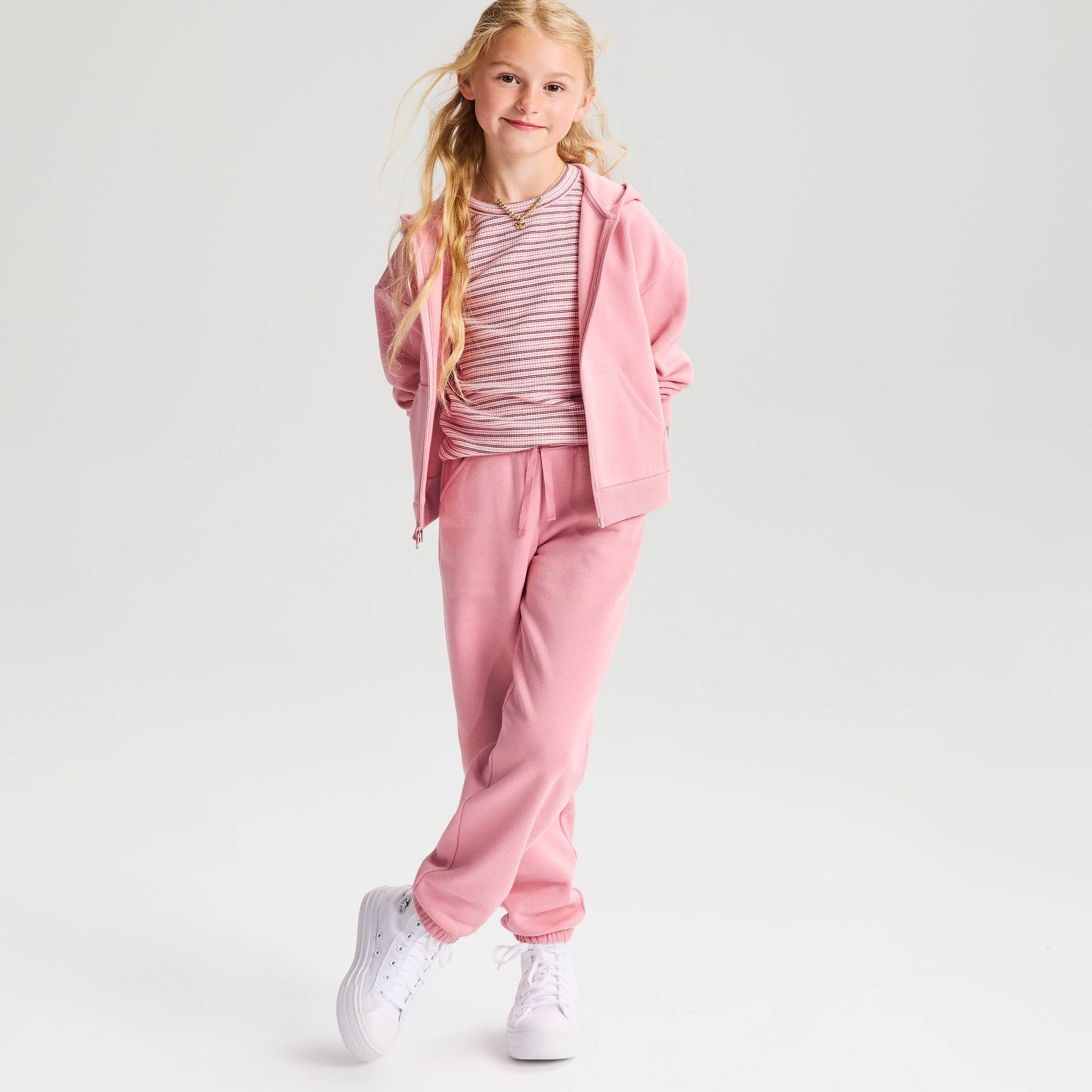 Girls' Relaxed Fleece Jogger Pants - Cat & Jack™ - Pink L Plus
