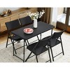 4 Foot Adjustable Height Folding Plastic Table, Easy Fold, Indoor Outdoor Black - 2 of 4
