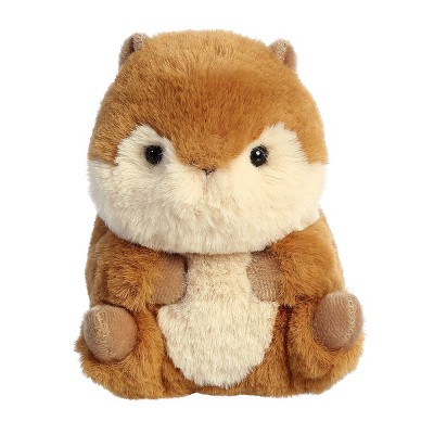 Aurora Mini Romper Chipmunk Rolly Pet Round Stuffed Animal Brown 5"