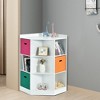 Costway 3-Tier Kids Storage Shelf Cubes w/3 Baskets Corner Cabinet Organizer White - 3 of 4