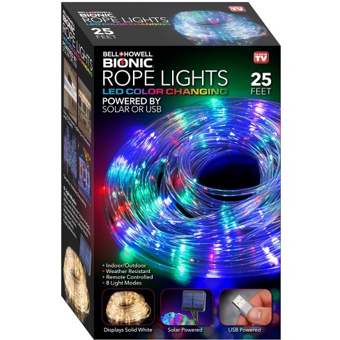 Bell + Howell Bionic 25 Ft Color Changing LED Rope Lights, USB and Solar Powered - image 1 of 4