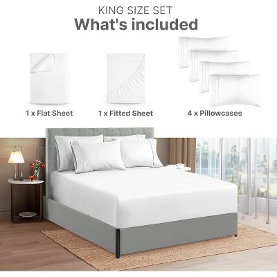Queen White Extra Deep Pocket Microfiber Sheet Set